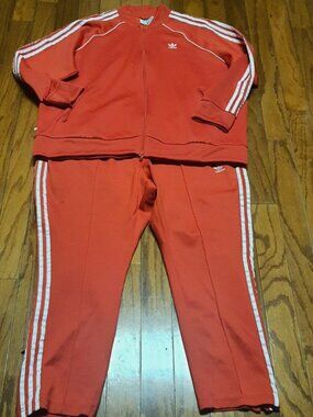 Adidas Originals Women's SZ 3X Superstar Tracksuit Red Logo Zip Pockets